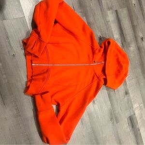 Bright Orange Zip-Up Hoodie